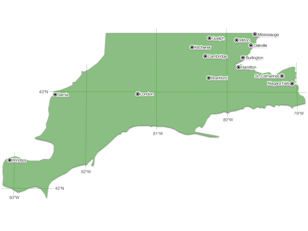 A map of the club's area